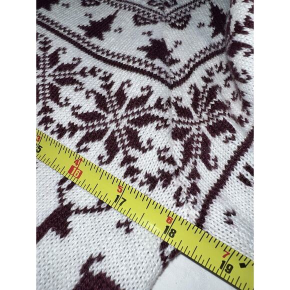 Anthropologie Shrinking Violet Reindeer Sweater Women's Large-Burgundy - Picture 5 of 10